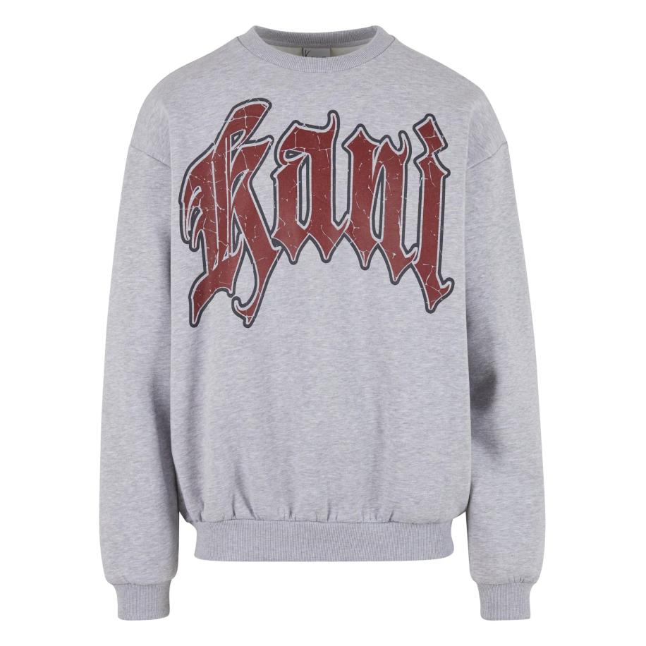 Karl Kani Sweatshirt Inside Out grijs gemêleerd / donkerrood / zwart Grijs
