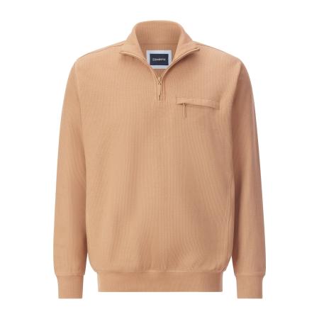 BABISTA Half-Zip Sweater lichtbruin, Effen