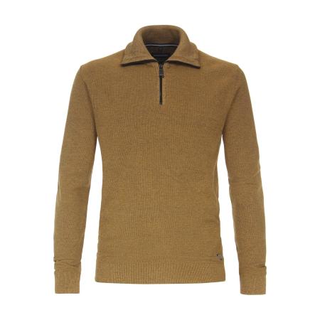 Casa Moda Half-Zip Sweater geel, Motief