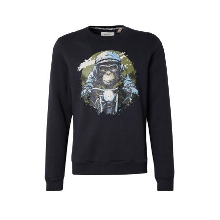 Blend BLEND Sweatshirt lichtblauw / olijfgroen / zwart / wit