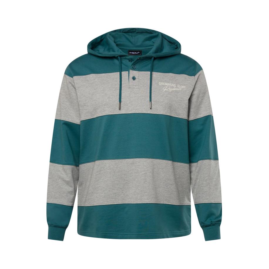 men plus Men Plus Sweatshirt grijs / petrol -