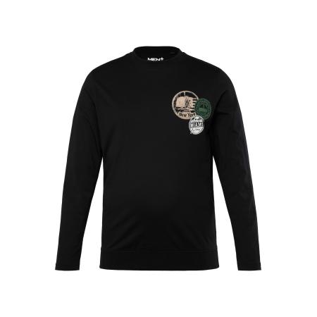 men plus Men Plus Sweatshirt lichtbeige / groen / zwart / wit