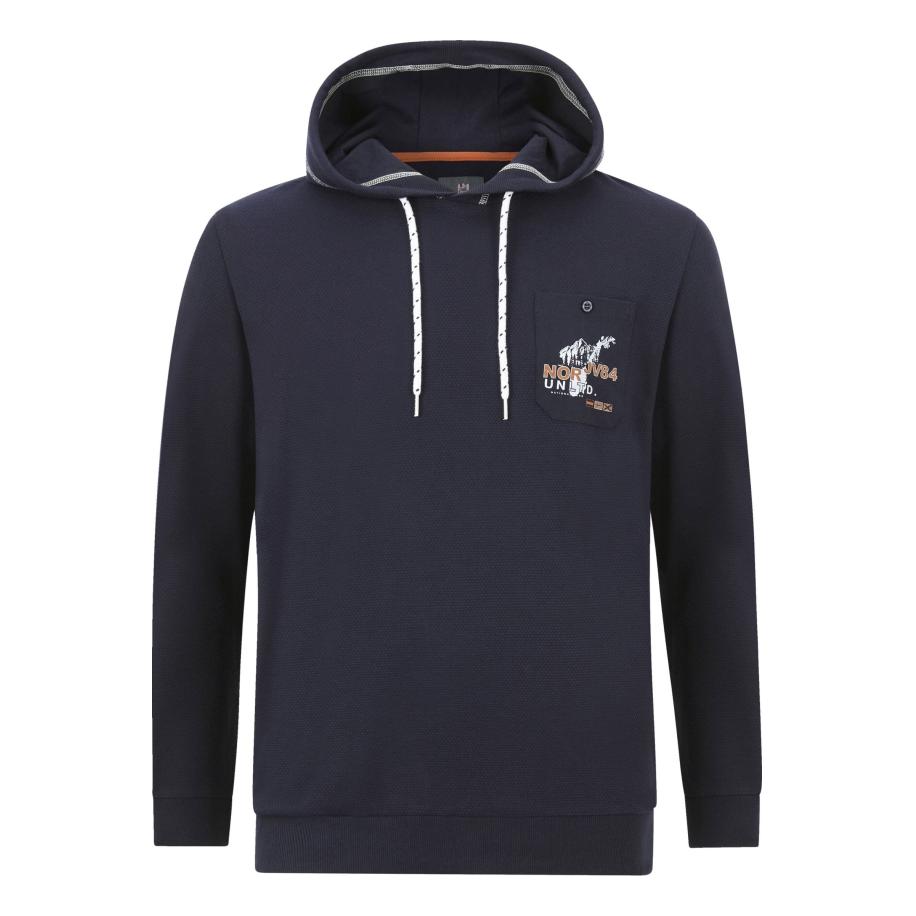 Jan Vanderstorm Hooded Sweatshirt donkerblauw, Effen Blauw
