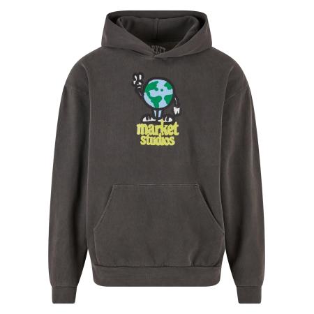 MARKET Sweatshirt World Peace lichtblauw / smaragd / zwart / wit