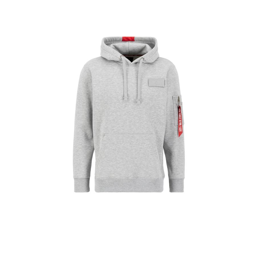 Alpha Industries ALPHA INDUSTRIES Sweatshirt Red Stripe grijs gemêleerd / vuurrood / wit -
