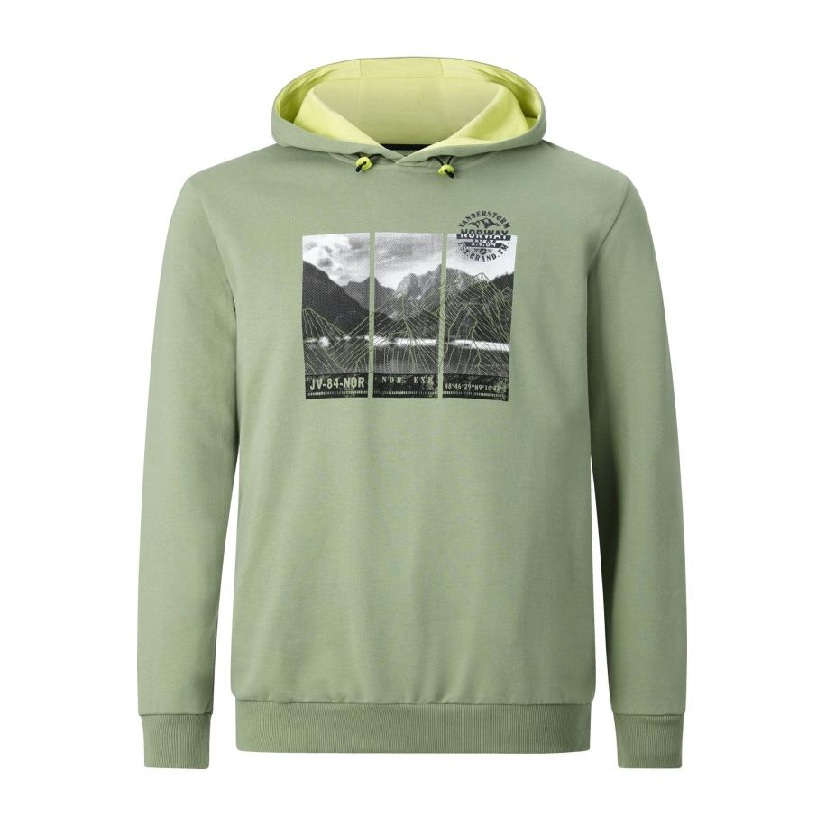 Jan Vanderstorm Hooded Sweatshirt groen, Bedrukt Groen