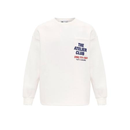 VAMOS CLO VAMOS CLO Sweatshirt ecru / donkerblauw / rood
