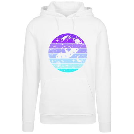 F4NT4STIC F4NT4STIC Sweatshirt Retro Alien Weltraum Sonnenuntergang blauw / lichtblauw / lila / lichtlila / offwhite