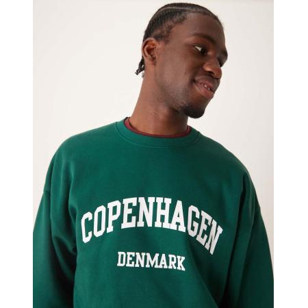 New Look - Copenhagen - Co-ord set met sweatshirt in donkergroen