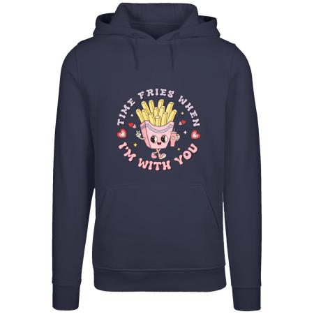 F4NT4STIC F4NT4STIC Sweatshirt Time Fries when I am with you Valentinstag donkerblauw / lichtlila / lichtroze