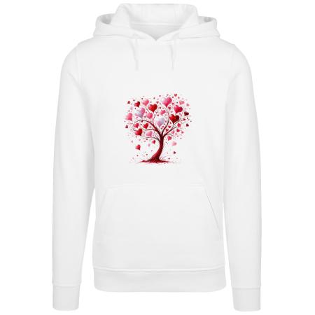 F4NT4STIC F4NT4STIC Sweatshirt Herz Baum Aquarell Druck bruin / pink / wit