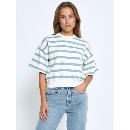 Minus minus Sweatshirt Estella turquoise / wit