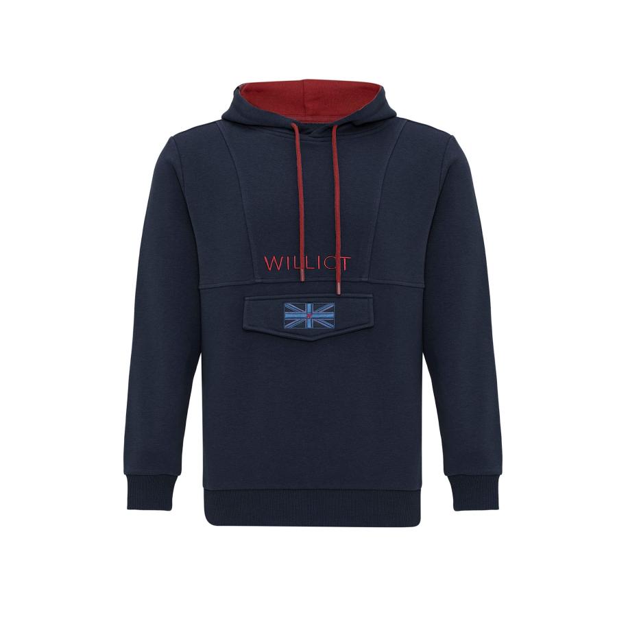 Williot Williot Sweatshirt blauw / navy / karmijnrood -