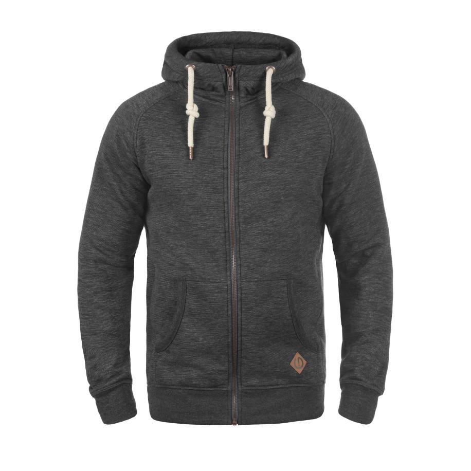 Solid !Solid Sweatvest Vitu bruin / donkergrijs / grijs gemêleerd -