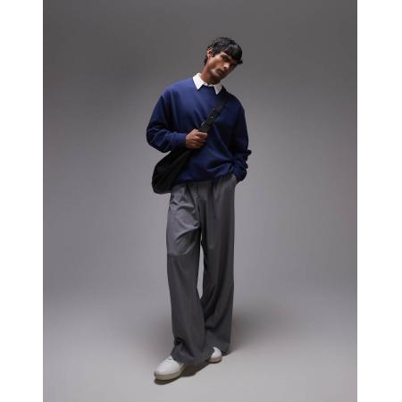 ARKET - Ruimvallend sweatshirt van badstof in blauw