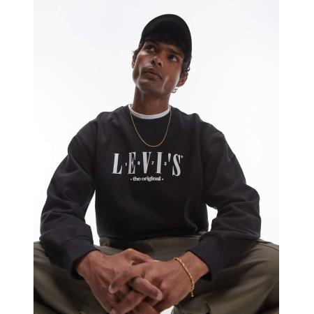 Levi's - Ruimvallend sweatshirt met logo in zwart