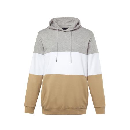 men plus Men Plus Sweatshirt donkerbeige / grijs gemêleerd / offwhite