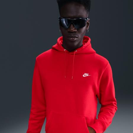 Nike Club fleecehoodie voor heren - Rood