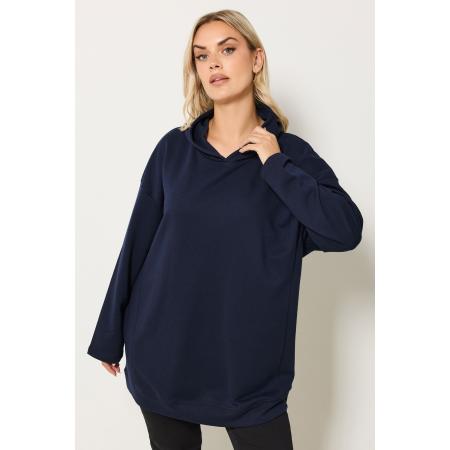 Yours Curve Marineblauwe Hoodie Met Naaddetail Size 54-56