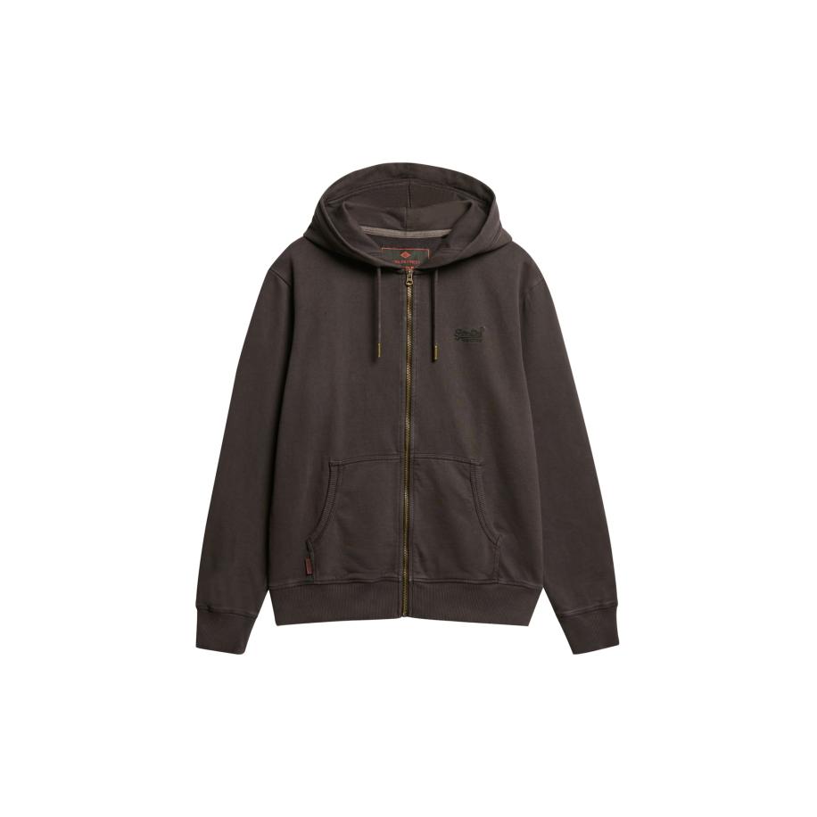 Superdry Superdry Sweatvest Essential donkerbruin -