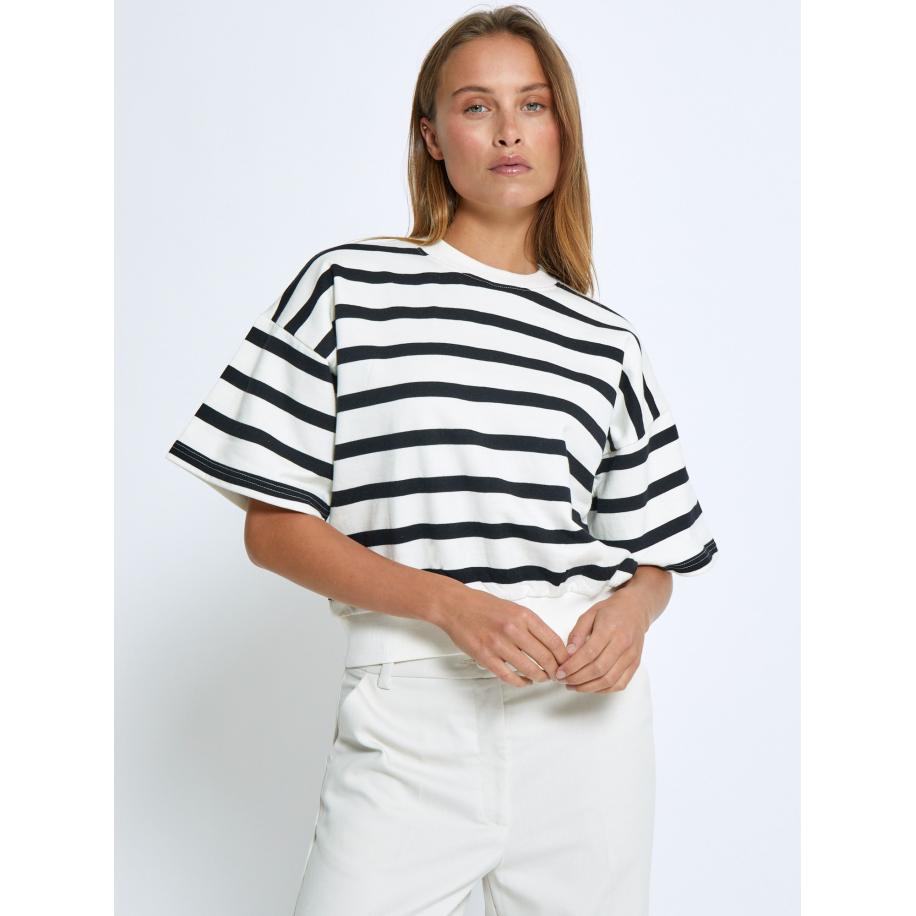 Minus minus Sweatshirt Estella zwart / wit -