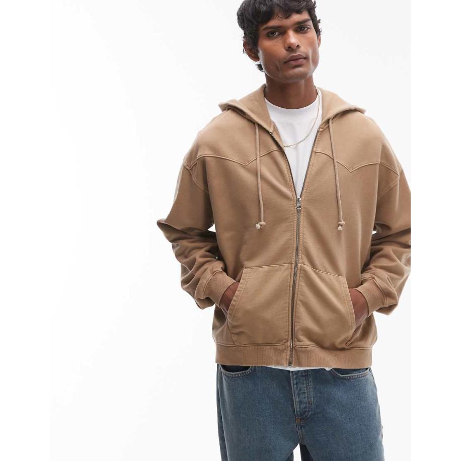 Levi's - Lowell - Western hoodie met rits in beige-Neutraal Multicolor