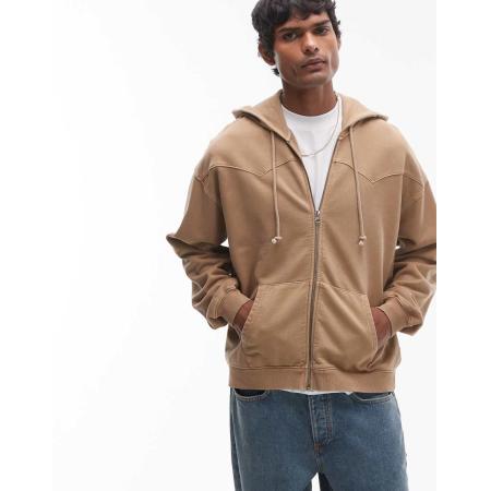 Levi's - Lowell - Western hoodie met rits in beige-Neutraal