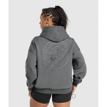 Gymshark Back Gains Graphic Hoodie Graphite Grey