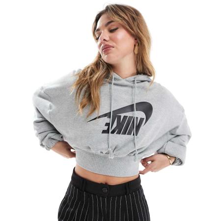 Nike Cropped hoodie met logo in grijs