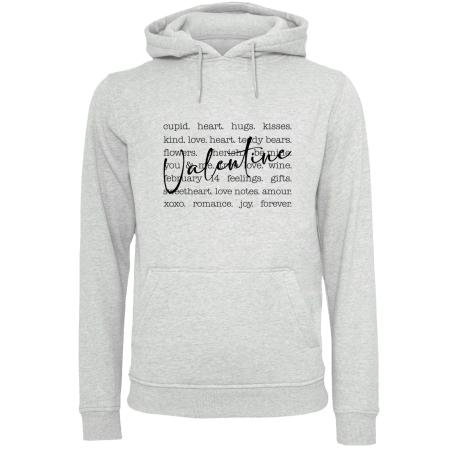 F4NT4STIC F4NT4STIC Sweatshirt Valentine Herz Hugs Kisses Love Flowers Joy grijs