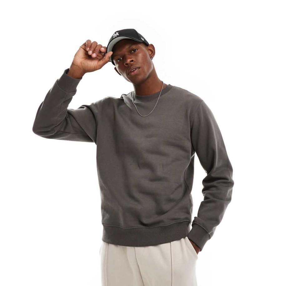 Weekday - Sweatshirt in bruingrijs-Zwart Zwart