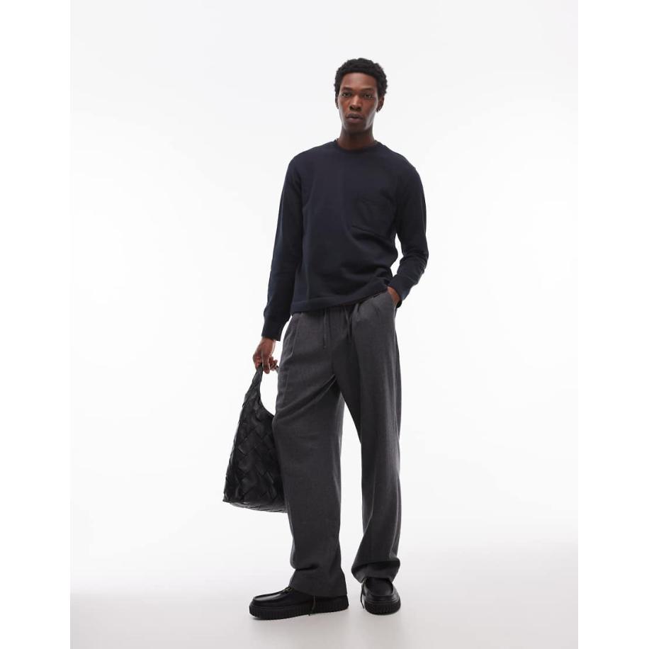 ARKET - Sweatshirt van badstof jersey met zak in marineblauw Blauw