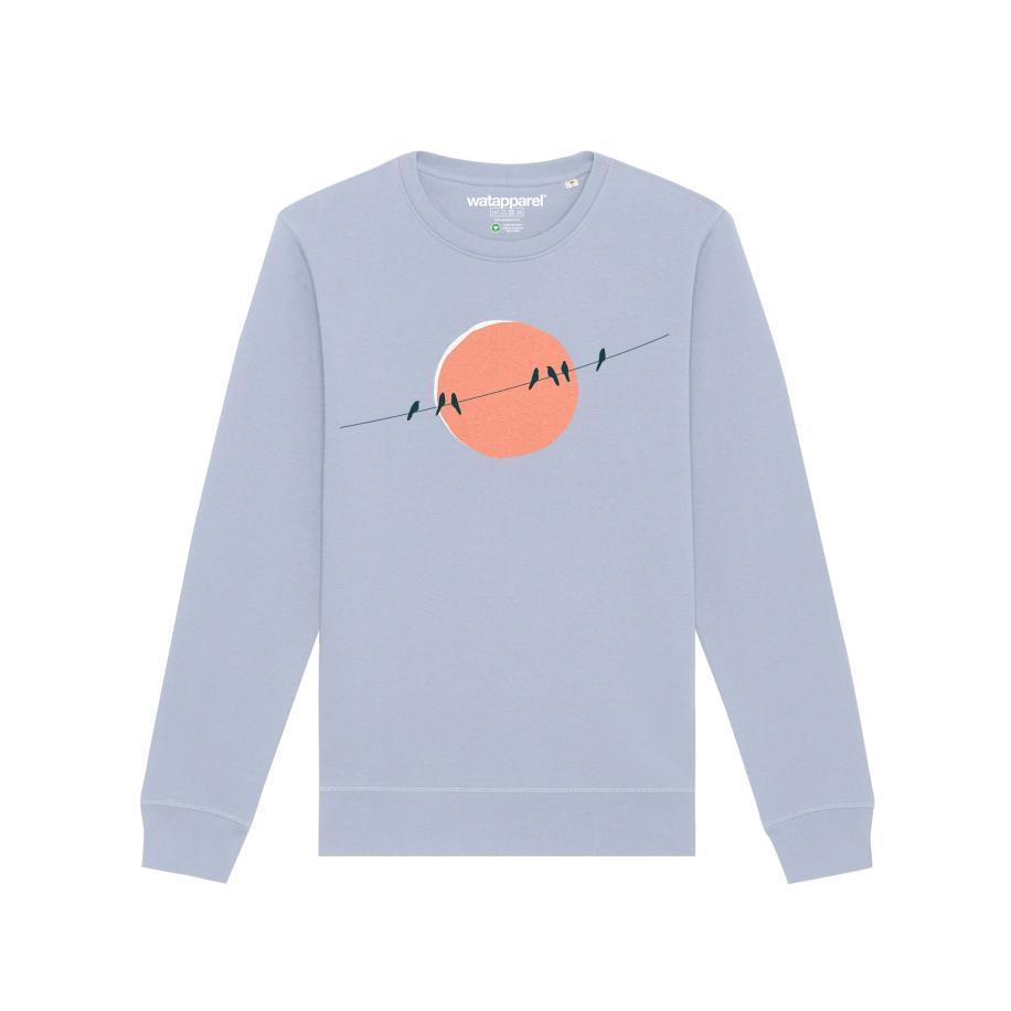 Watapparel Watapparel Sweatshirt Countryside 1 duifblauw / koraal / zwart / wit -