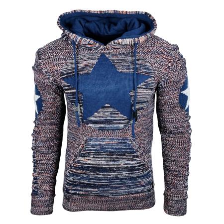 Rusty Neal Rusty Neal Trui indigo / grijs / wit