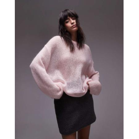 ARKET Doorschijnende gebreide trui van mohair wolmix in lichtroze