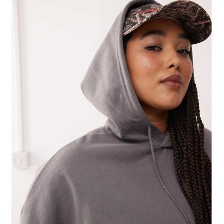 Noisy May Curve Losvallende hoodie in grijs, deel van co-ord set