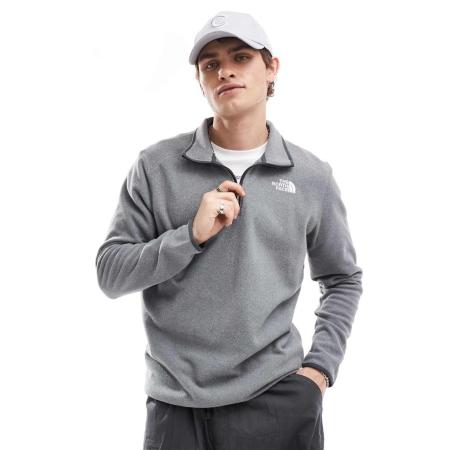 The North Face - Glacier - Fleece met 1/4 rits en logo in grijs