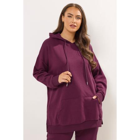 Yours Curve Bordeauxrode Hoodie Met Zak Aan De Voorkant Size 58-60