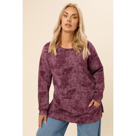 Yours Curve Rode Sweatshirt Met Abstracte Print En Zakjes Size 58-60