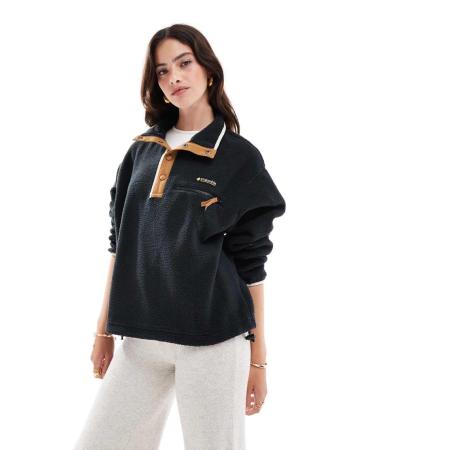 Columbia Helvetia II Cropped fleece met halve drukknoopsluiting in zwart