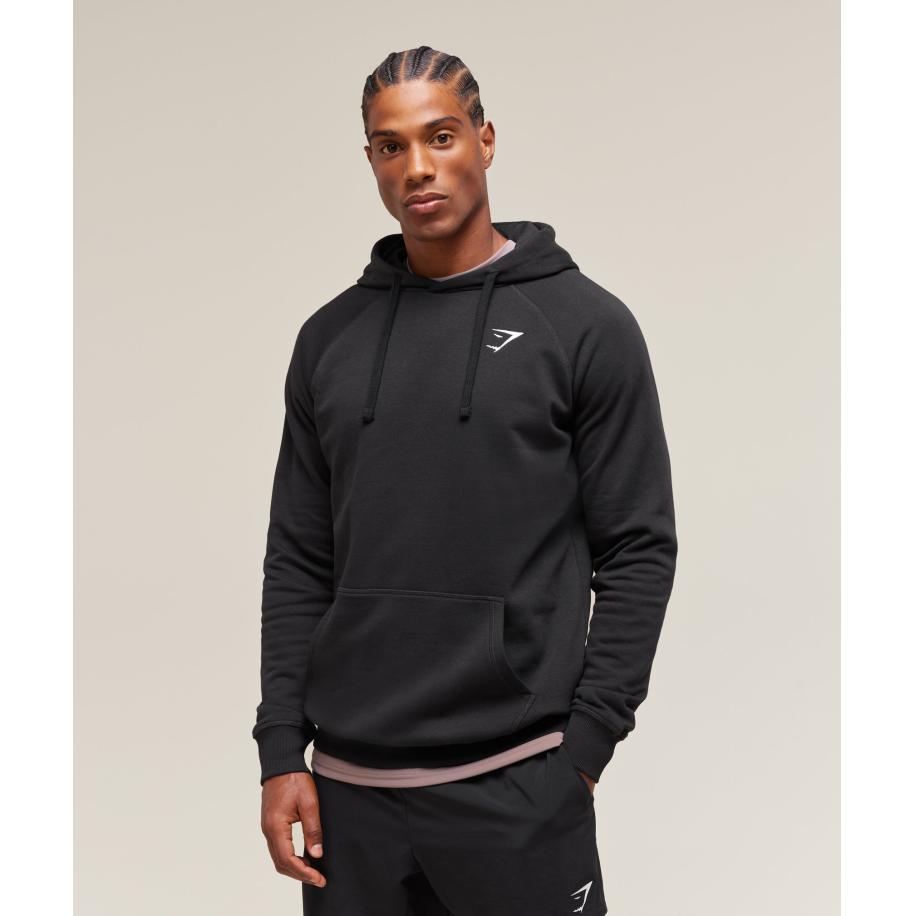 Gymshark Crest Hoodie Black Zwart