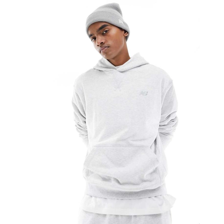 New Balance - Athletics - Hoodie van badstof in grijs Grijs