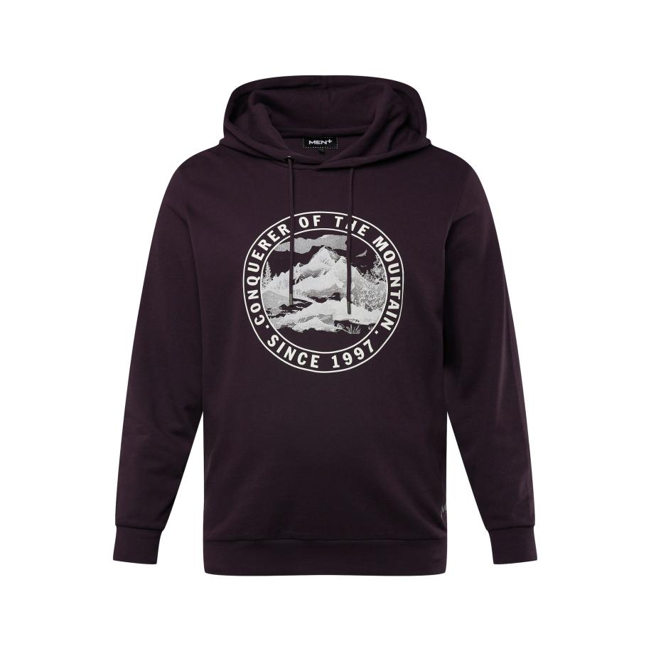 men plus Men Plus Sweatshirt zwart / wit -