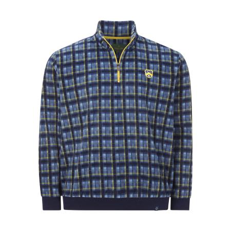 Charles Colby Half-Zip Sweater blauw, Ruit