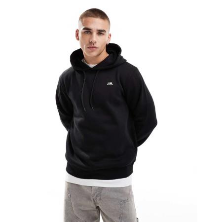 JJ Rebel - Hoodie met klein logo op de borst in zwart