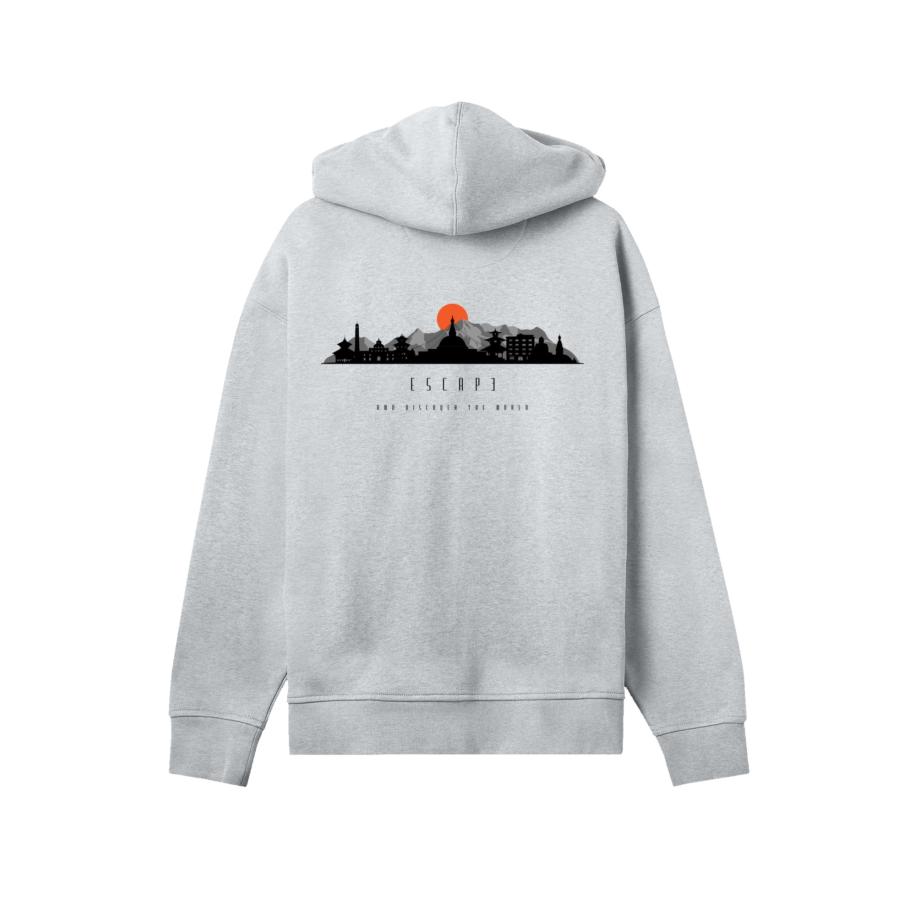 F4NT4STIC F4NT4STIC Sweatshirt Escape Discover the World Asian Town grijs / donkeroranje / zwart -