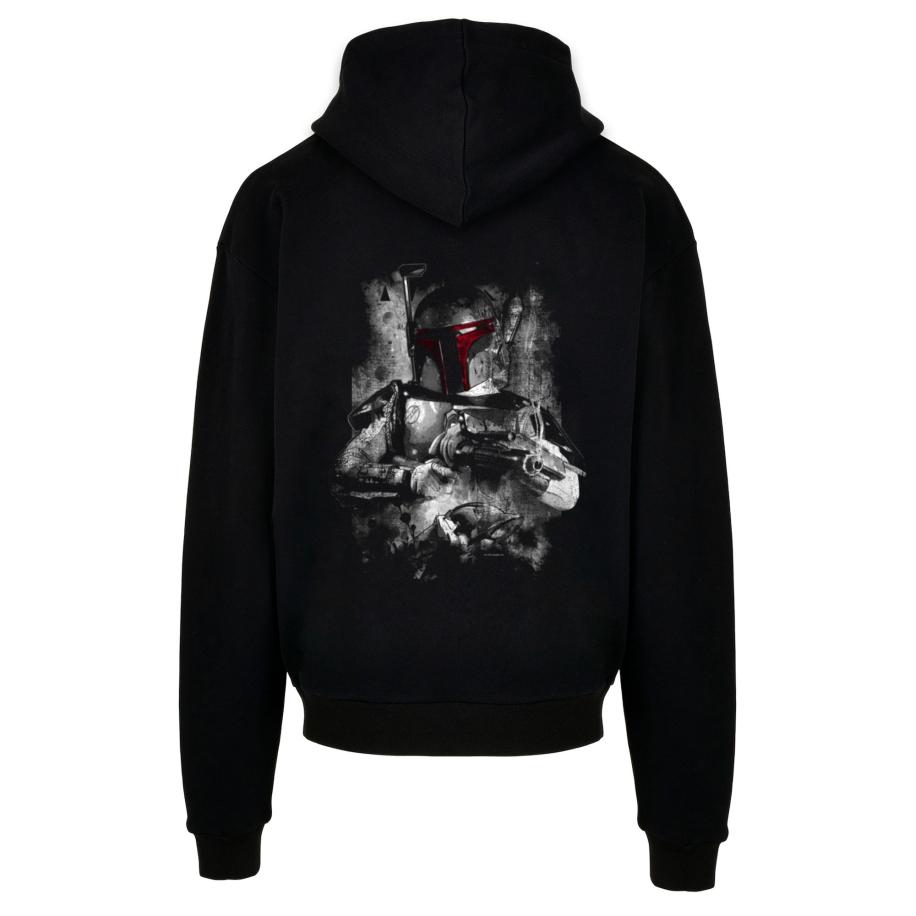F4NT4STIC F4NT4STIC Sweatshirt Star Wars Boba Fett Distressed grijs / rood / zwart / wit -