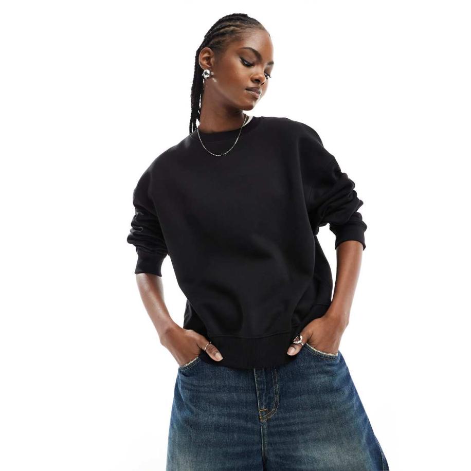 Weekday Essence Sweatshirt in zwart Zwart