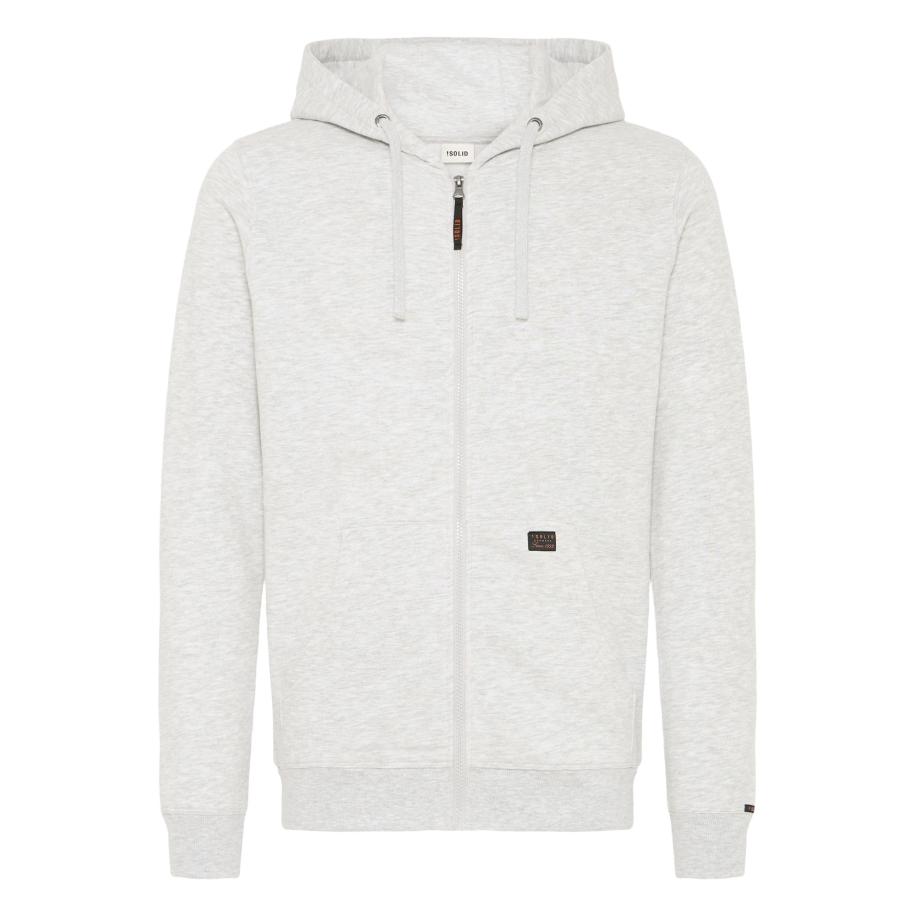 Solid !Solid Sweatvest SDAupo wit gemêleerd -