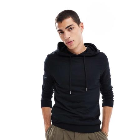 ASOS DESIGN - Essentials - Muscle fit hoodie in zwart